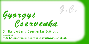 gyorgyi cservenka business card